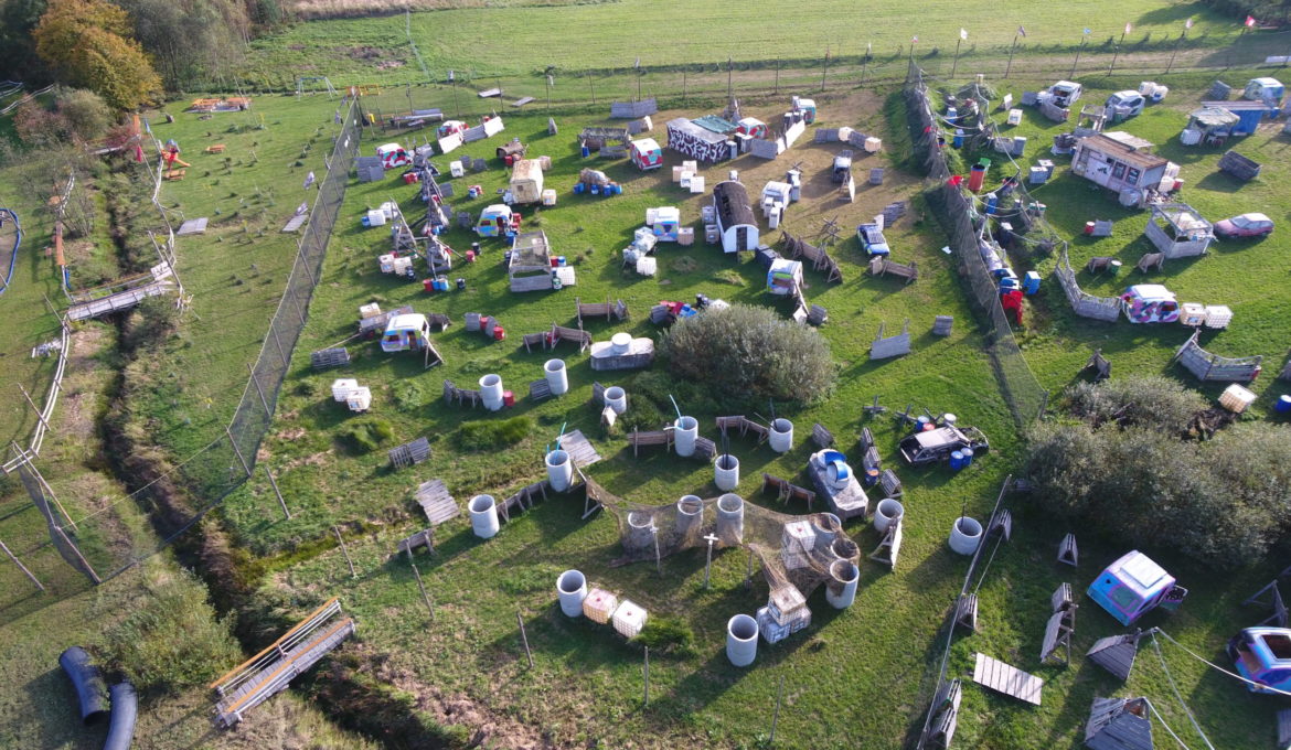 Aerial drone view of Arena Mocy largest paintball 20251015193412 - Arena Mocy paintball