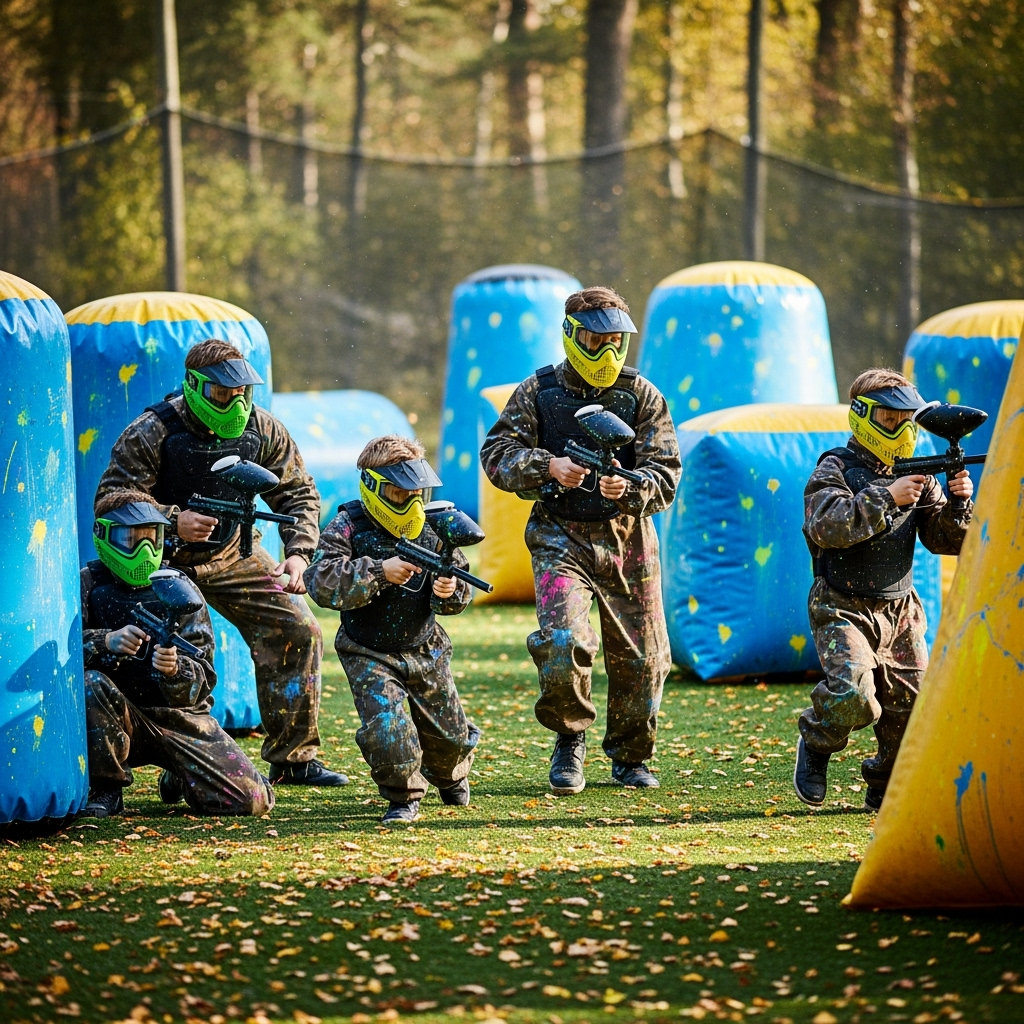 Children playing safe paintball at Arena Mocy with 20250930234253 - Arena Mocy paintball
