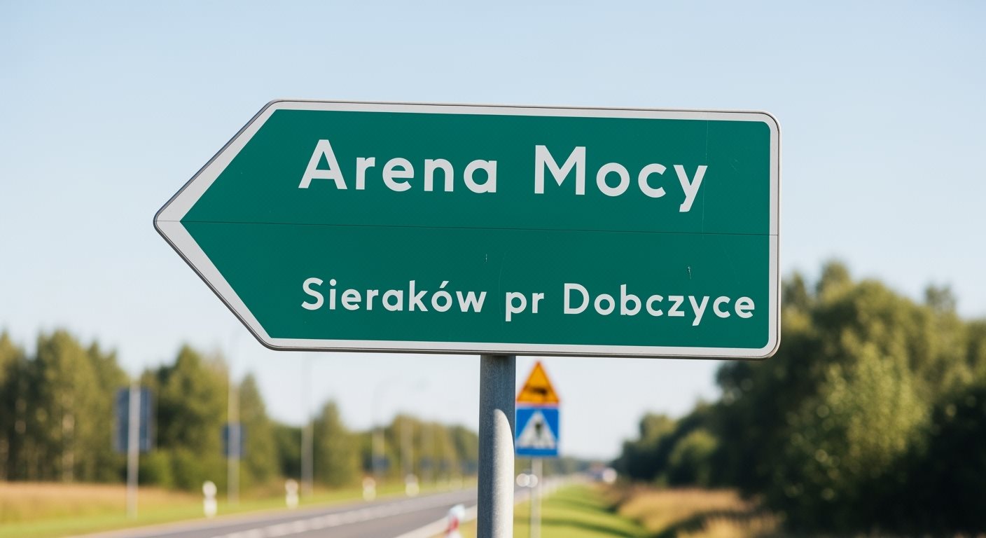 Road sign pointing to Arena Mocy paintball locatio 20251003213004 - Arena Mocy paintball